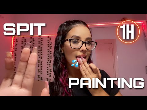 ASMR - 1H SPIT PAINTING YOUR FACE | 1h wet mouth sounds 👄💦 (compilation)