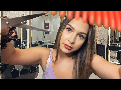 ASMR Fast & aggressive hair cut roleplay + personal attention + mouth sounds