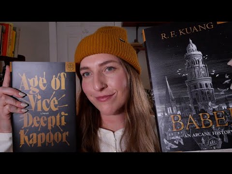ASMR book of the month unboxing 📚 tapping, tracing, page turning (book sounds 😌)