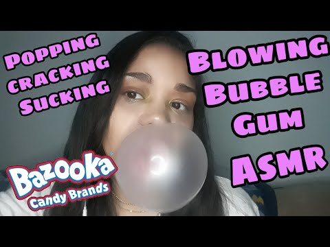 BLOWING BUBBLE GUM ASMR POPPING. part 3