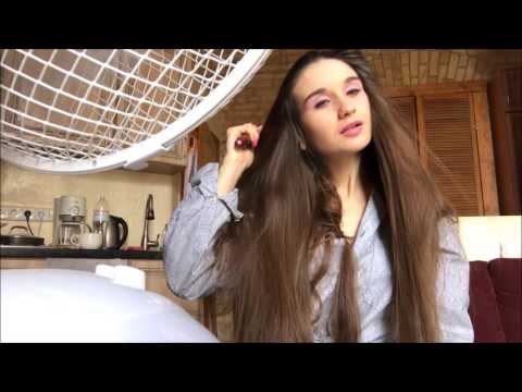 ASMR, Hair blowing with  fan,flipping hair forward and brush it over face