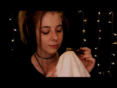 ASMR | 1h relaxing storm towel sounds - rain, thunder, wind, no talking - for sleep & to study