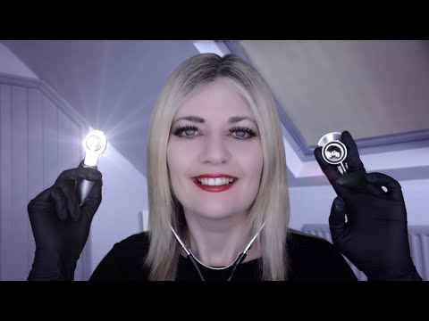 ASMR Doctor Home Visit - Ear Exam, Medical Exam, Otoscope, Gloves, Writing, Personal Attention.