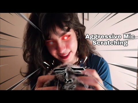 ASMR Aggressive Mic Scratching 🎤 No Talking ( With Cover / no cover / fluffy cover )