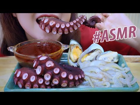 ASMR SEAFOOD DISH with Bloves Sauce(Jelllyfish , octopus , mussel) EXTREME EATING SOUNDS |LINH-ASMR