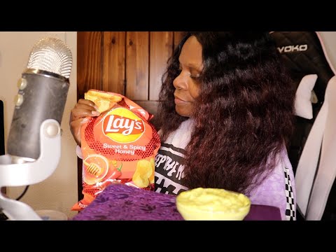 🍯🥹 🌶️ SWEET & SPICY HONEY LAY'S CHIPS W/DIP ASMR Eating Sounds