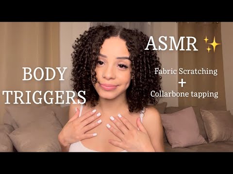 Body ASMR Triggers! ~ Fabric Scratching (Collarbone Tapping, Fast Hand Sounds)