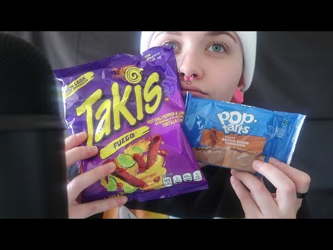 ASMR Trying Takis & Brown Sugar Cinnamon Pop Tarts | Food Review [Trying Snacks I’ve Never Eaten]