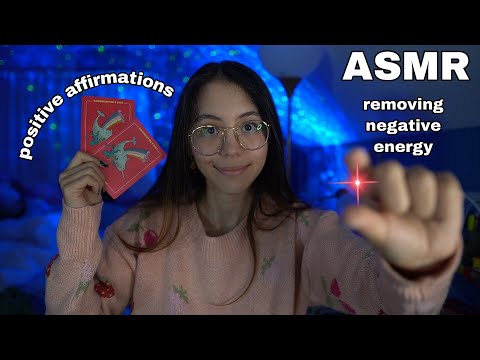 ASMR | Positive Affirmations and Removing Negative Energy (fast hand sounds + mouth sounds)