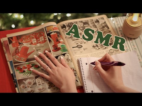 ASMR Page Flipping & Crinkle Notebook - Looking Through a 1970's Holiday Catalog (whisper)