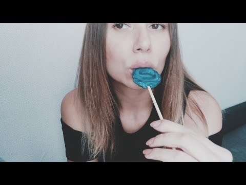 ASMR LOLLIPOP💗 licking sucking /blue candy 🍬