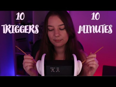 ASMR ♡ 10 Triggers in 10 Minutes ~ 3DIO (No talking)