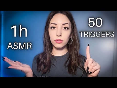 ASMR 50 Triggers in 1 Hour!