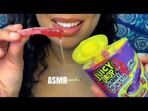 ASMR | Juicy Drop Gummy Dip’N Stix  🍬