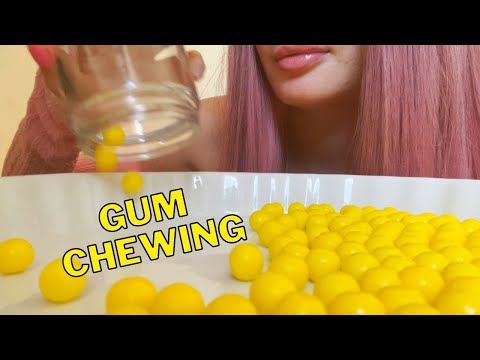 GUM CHEWING ASMR SOUNDS | Chewing yellow gumballs 💛
