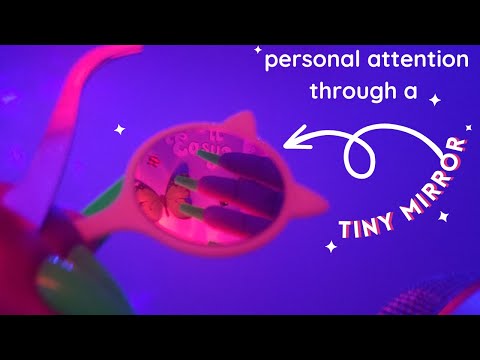 Personal Attention ASMR through a Tiny Mirror, Tracing, Face Brushing, Plucking, Tapping, Long Nails