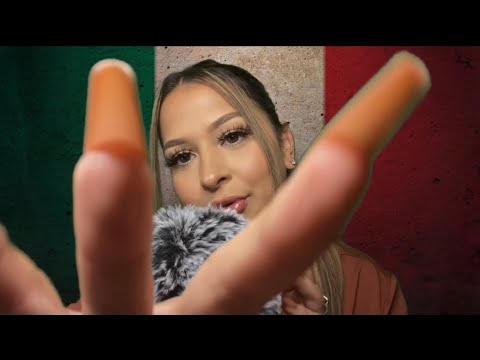 ASMR trying to speak Italian 🇮🇹 up close whispers + fluffy mic scratching 💚