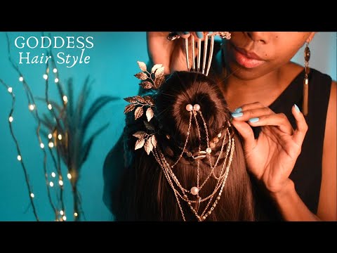 ASMR EXTREME Tingling & DELICATE Hair Styling _ 2 Styles (scalp massage, comb, brush...)