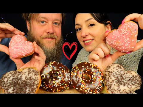 ASMR Eating | Valentine's Day Breakfast | How Well We Know Each Other? Dunkin' | Donuts & Coffee