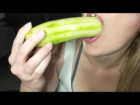 ASMR - EATING CUCUMBER IN EXTREME WAY - visual only