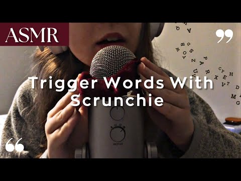 ASMR | Trigger Words With Scrunchie On The Mic 💖 (Clicky Whispers, Mouth Sounds)