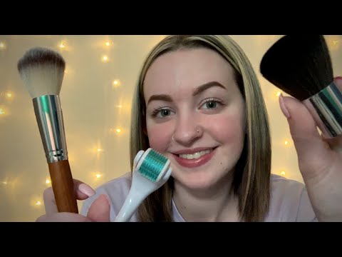 [ASMR] Rolling & Brushing Your Face for Intense Relaxation