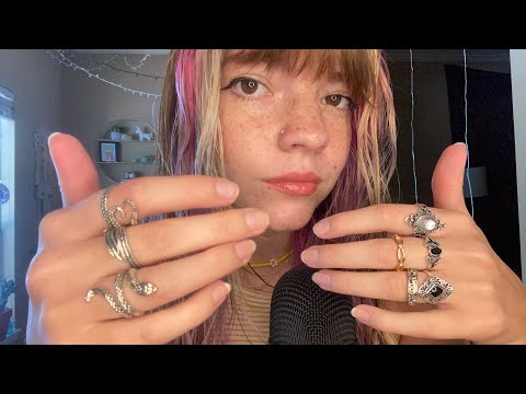 ASMR Ring Sounds, Hand Sounds & Bare Mic Scratching + mouth sounds | Fast & Aggressive