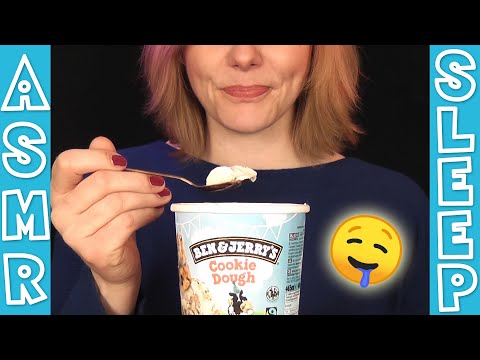 ASMR eating american ice cream | ben & jerry's cookie dough | mukbang