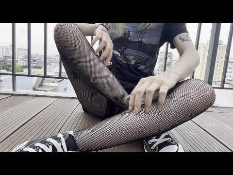 ASMR scratching sneakers, tights / Street sounds
