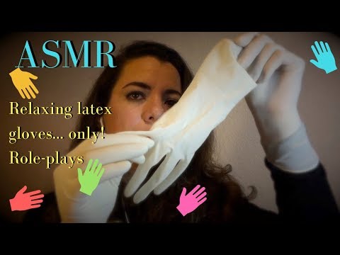 ASMR Relaxing latex gloves. Role-plays