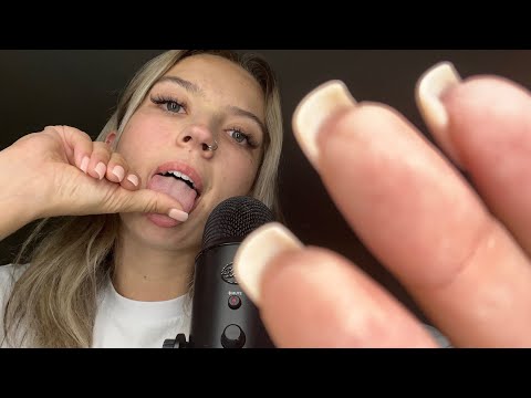 ASMR| Spit Cleaning your Face+ Inaudible Whisper Ramble with Layered Hand Sounds