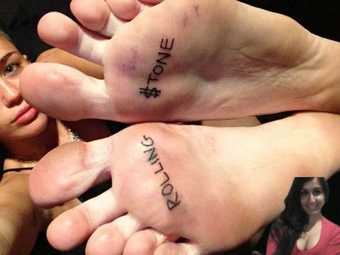 Miley Cyrus Tattoos Feet For Rolling Stone & Hates On Laser Tag! - my thoughts