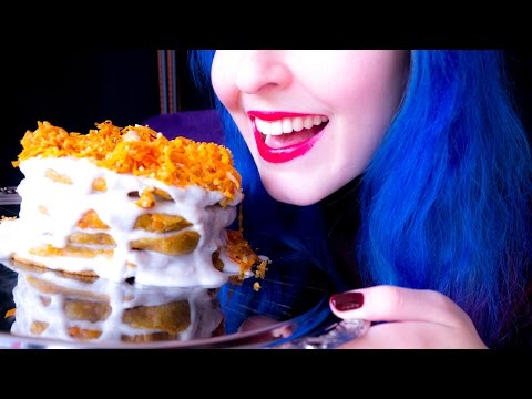 ASMR: American Stacked Pancake Cake - Easter Meal ~ Relaxing Eating Sounds [No Talking | Vegan] 😻