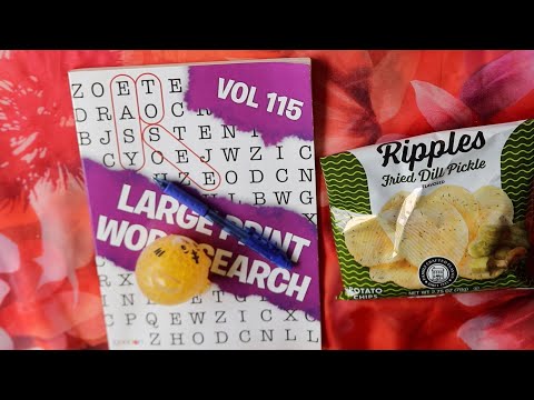 WORD SEARCH DILL PICKLE CHIPS UTZ ASMR EATING SOUNDS