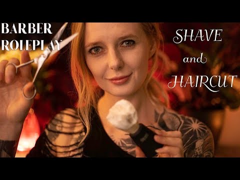 ASMR Barber Shop Role Play 💈 Clean shave & haircut(Shampoo,Trimming, Scissors, Personal Attention)