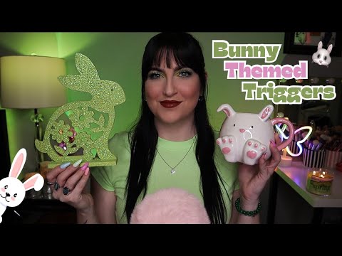 ASMR | Bunny Themed Trigger Assortment 🐰 (scratching, tapping, & fabric sounds)