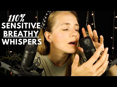ASMR 110% Sensitive Breathy Whispering RIGHT into Your Ears