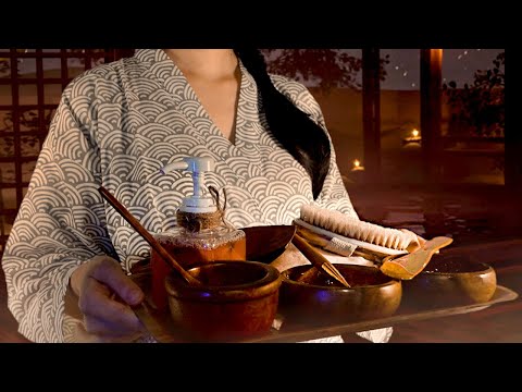 ASMR Natural Hot Spring Spa & Bath | Skincare, Body & Scalp Massage, Onsen Ambience Roleplay