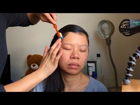 ASMR Combing Her Messy Hair into an Inverted Side Ponytail + LAYING HER EDGES WITH EDGE (NO) CONTROL