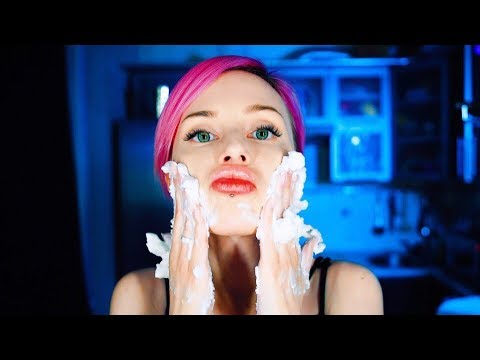 ASMR Foam shaving cream 🍦Face Touching, Satisfying Slime