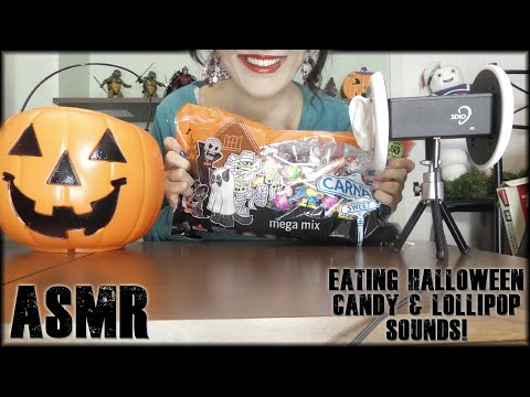 Asmr Eating Halloween Candy & Lollipops Eating Sounds 3DIO BINAURAL