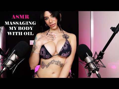 ASMR MASSAGING MY BODY WITH OIL💦💦💦 (SEE INFOBOX)