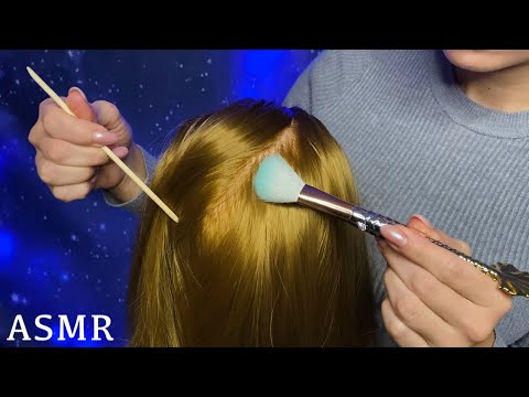 Манипуляции с волосами • АСМР • Расчесывание и осмотр разными предметами • Hair manipulation • ASMR