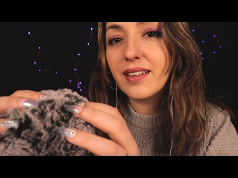 ASMR | FLUFFY MIC SCRATCHING | CLOSE UP AFFIRMATIONS FOR SLEEP | Head Massage (Simulated)