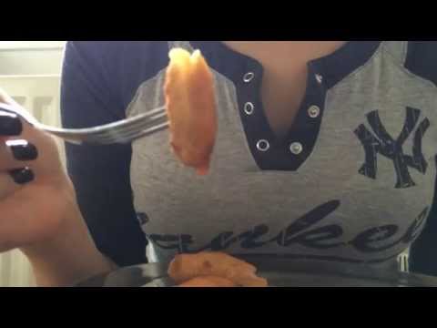 Eating Chicken Sticks + Fish Fingers + Ice Cream :D ASMR