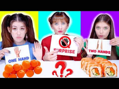 ASMR No Hands vs One Hand vs Two Hands Eating Challenge By LiLiBu