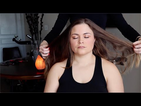 ASMR | *no talking* Cozy hair play + gentle face & shoulder touching