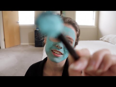 ASMR | skincare chat & tingly clay mask application