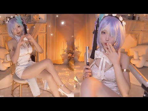 ASMR 3DIO Rem Cosplay Help You Relax ( Massage & Clean Your Ear )
