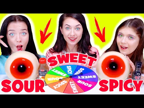 ASMR Sweet vs Spicy vs Sour Jelly Food Challenge | Mukbang By LiLibu
